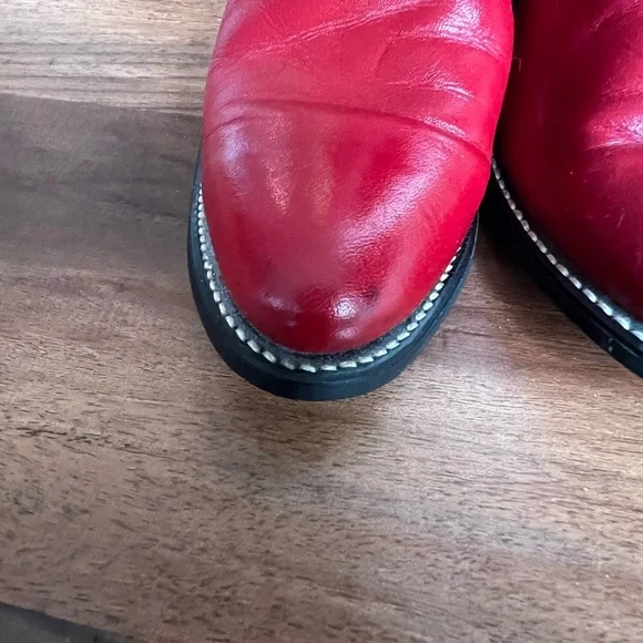 Vintage Kenny Rogers Red Leather Cowboy Western Boots size 6M! - Picture 9 of 12
